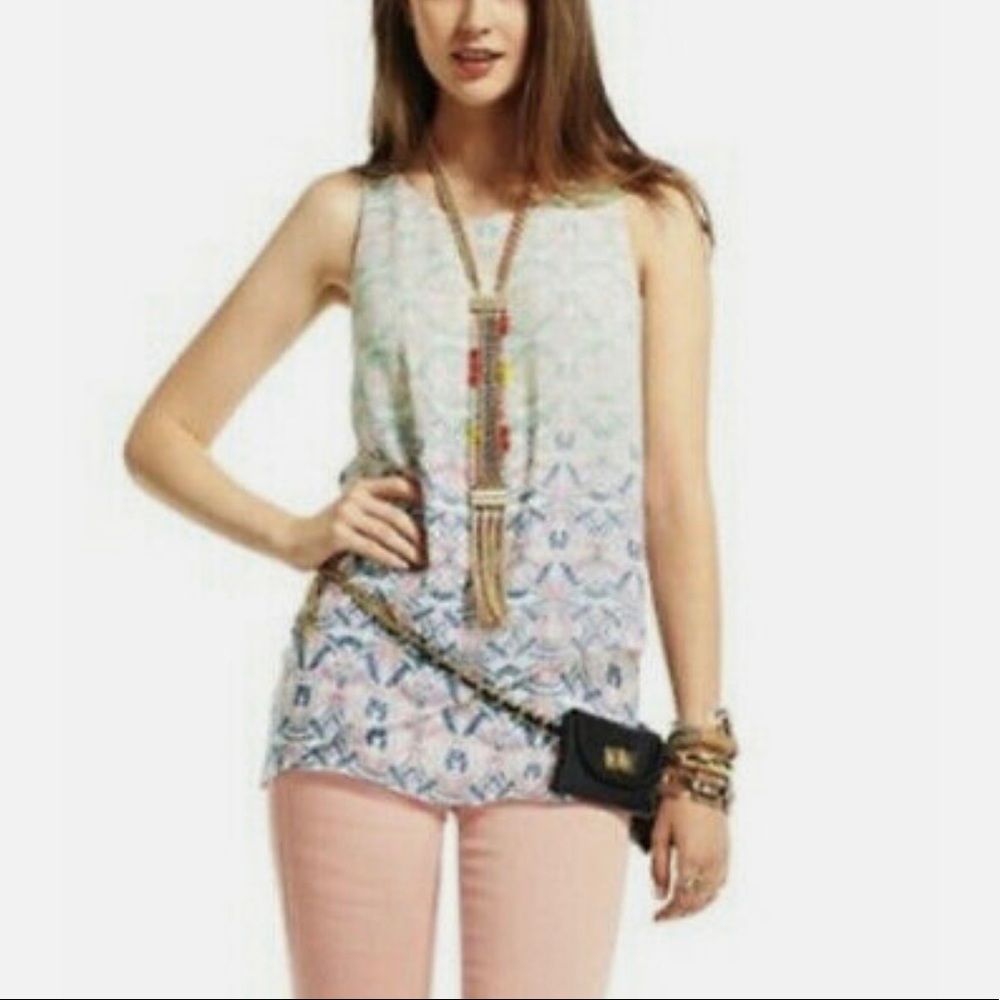 CAbi Heart of CAbi Mosaic Print Top Tank Blouse Size XS Style #250